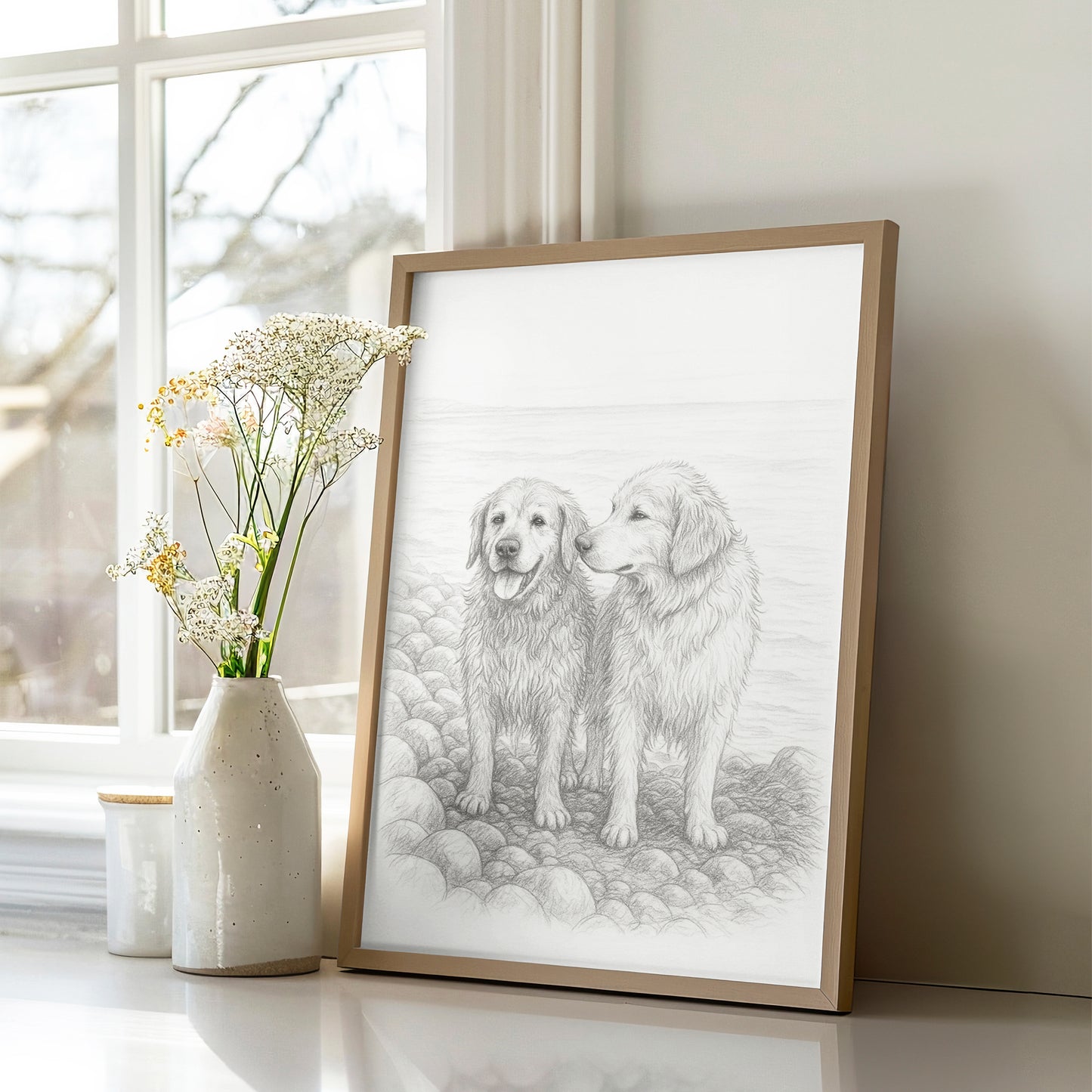 Custom Pet Portrait Poster | Turn Your Pet Photo Into A Watercolor Style Drawing