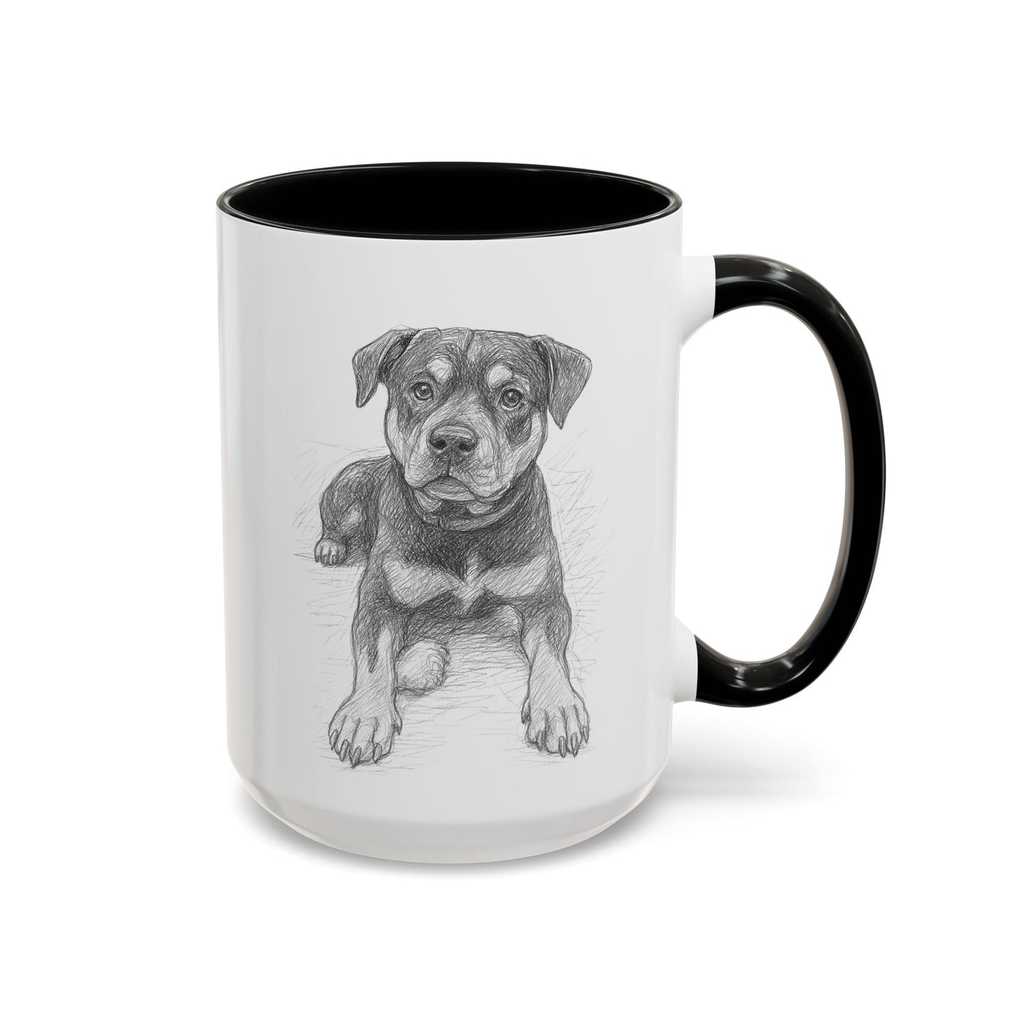 Two-Tone Accent Coffee Mug with Custom Pet Portrait