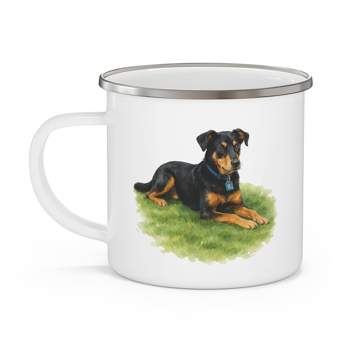 Personalized Enamel Camping Mug with Custom Pet Portrait