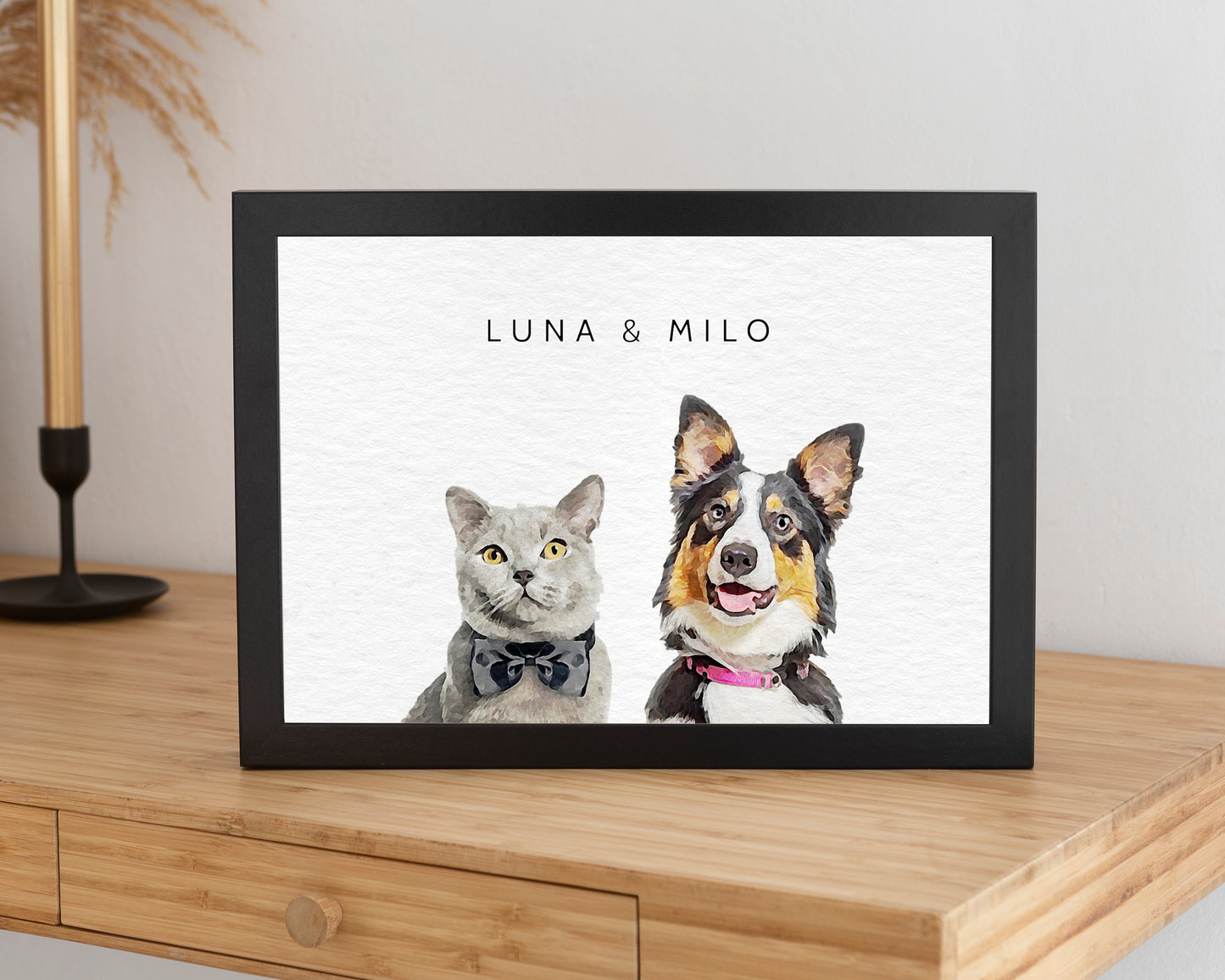 Custom Watercolor Pet Portrait Print from Photo
