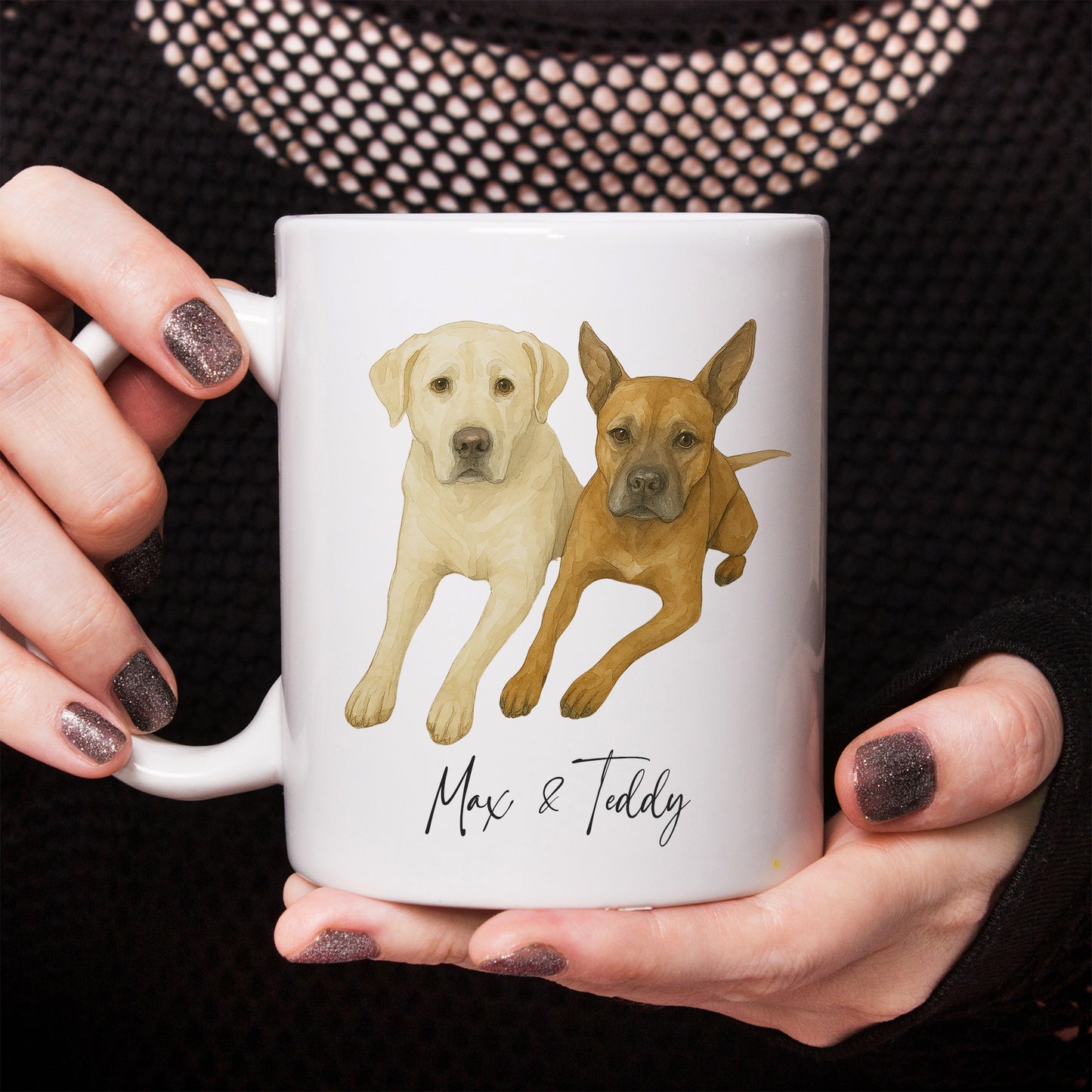 Ceramic Mug with Custom Pet Portrait