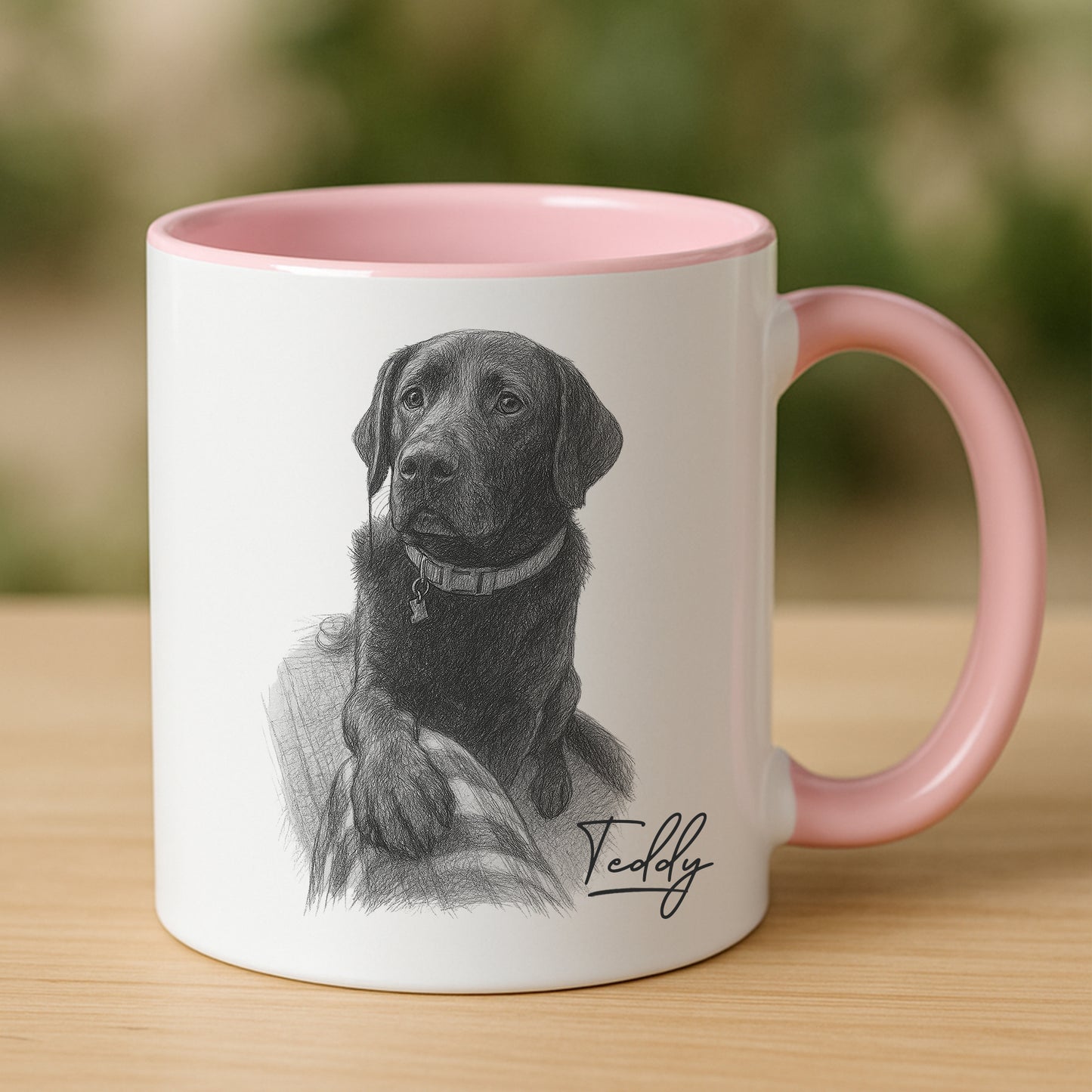 Two-Tone Accent Coffee Mug with Custom Pet Portrait