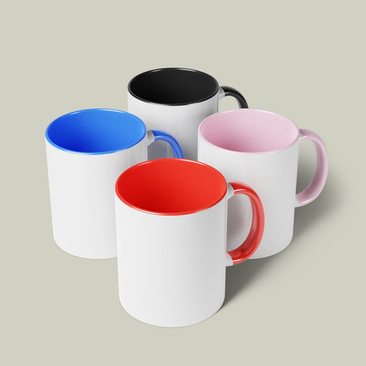 Two-Tone Accent Coffee Mug with Custom Pet Portrait
