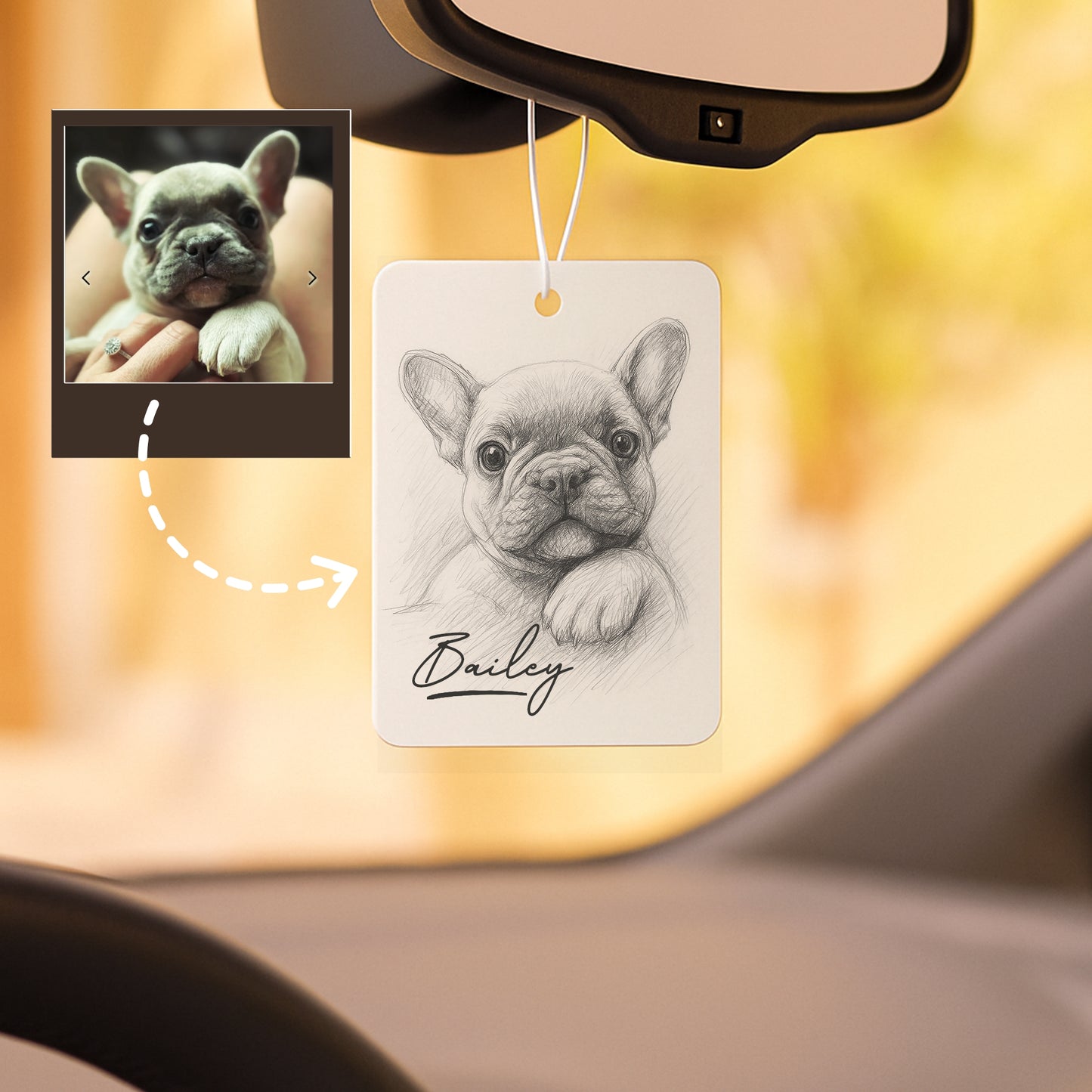 Custom Pet Portrait Car Air Freshener