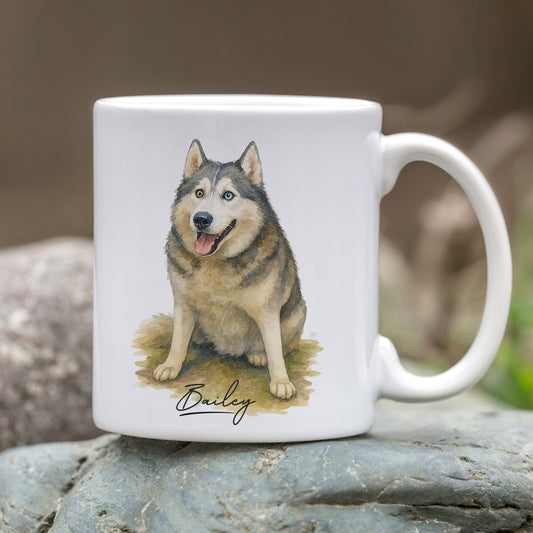 Ceramic Mug with Custom Pet Portrait