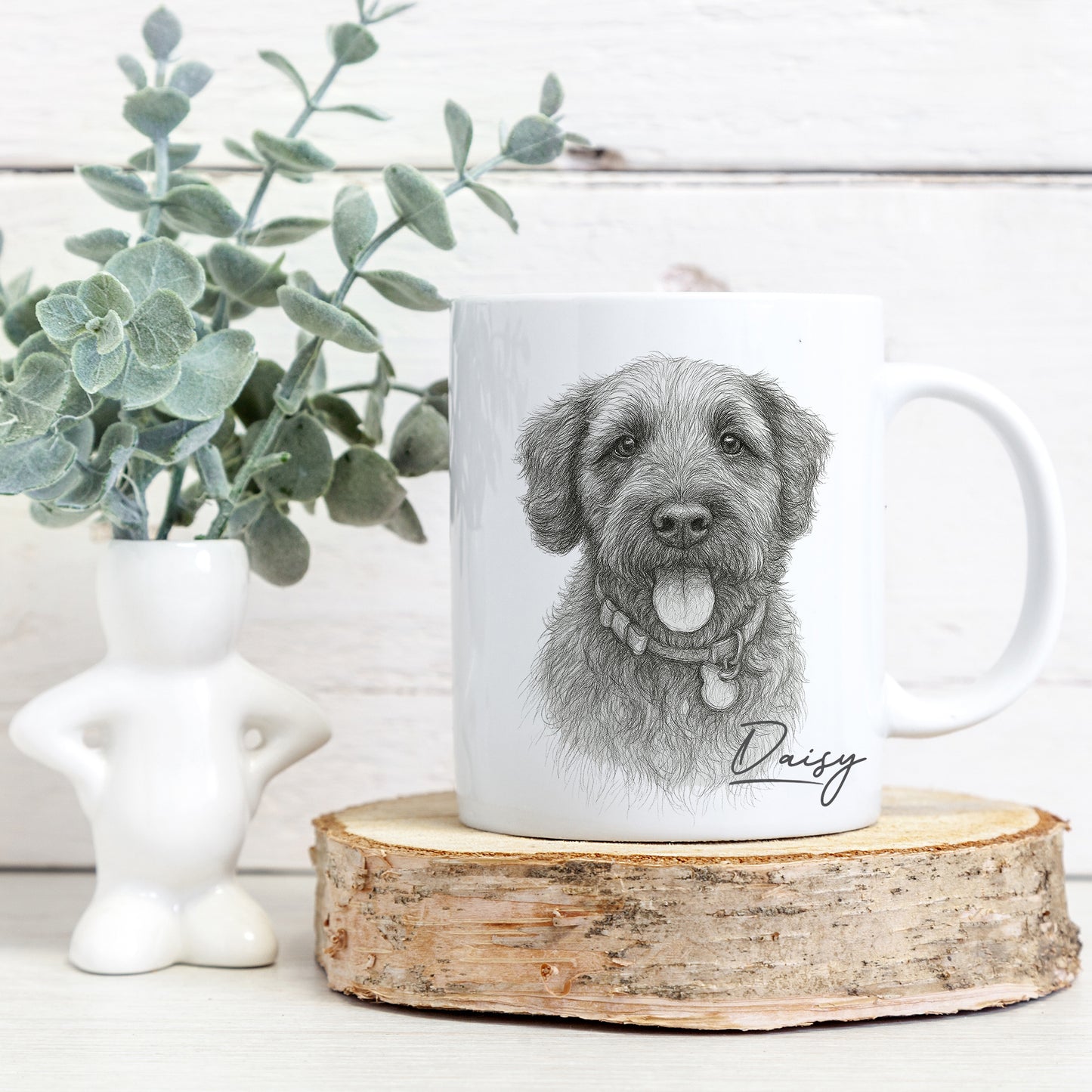 Ceramic Mug with Custom Pet Portrait